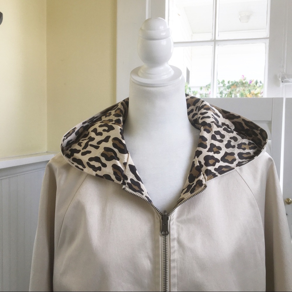 Joan Rivers Tan Reversible Hooded Rain Poncho Women’s Size Small NEW - Picture 2 of 8